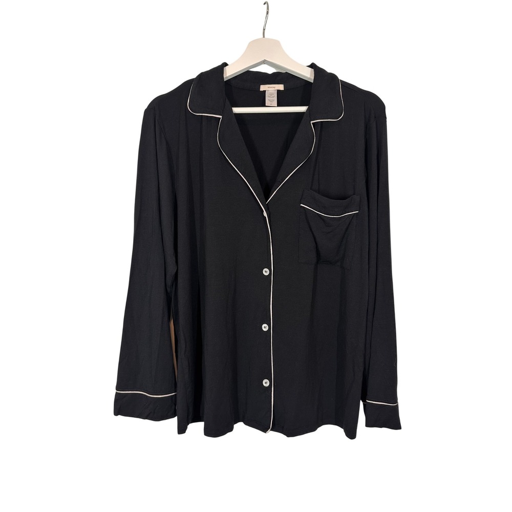 Eberjey Shirt Black Modal Spandex Lounge Sleepwear Top Small S